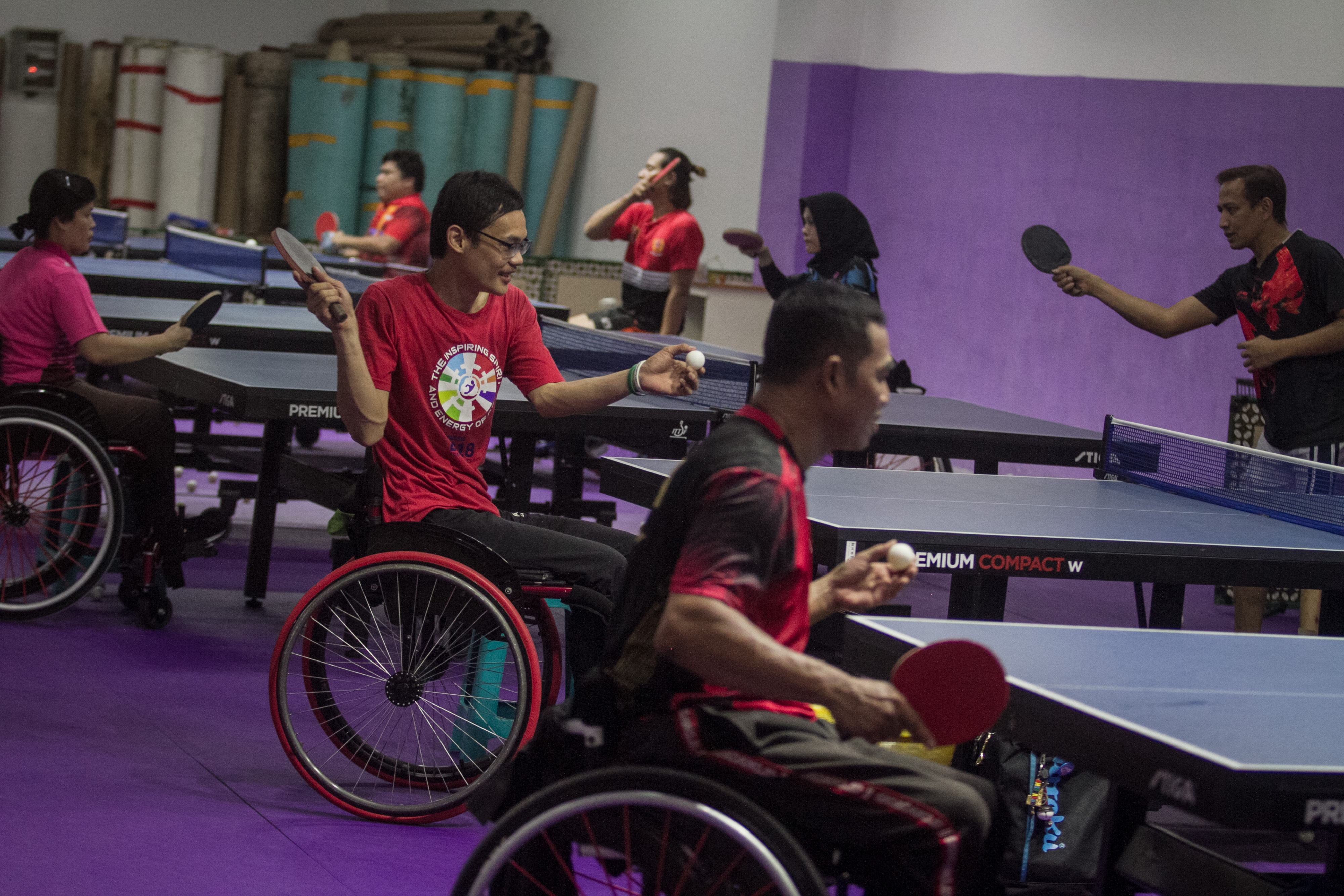 Atlet tenis meja NPC mengikuti pemusatan latihan nasional di Jawa Tengah.