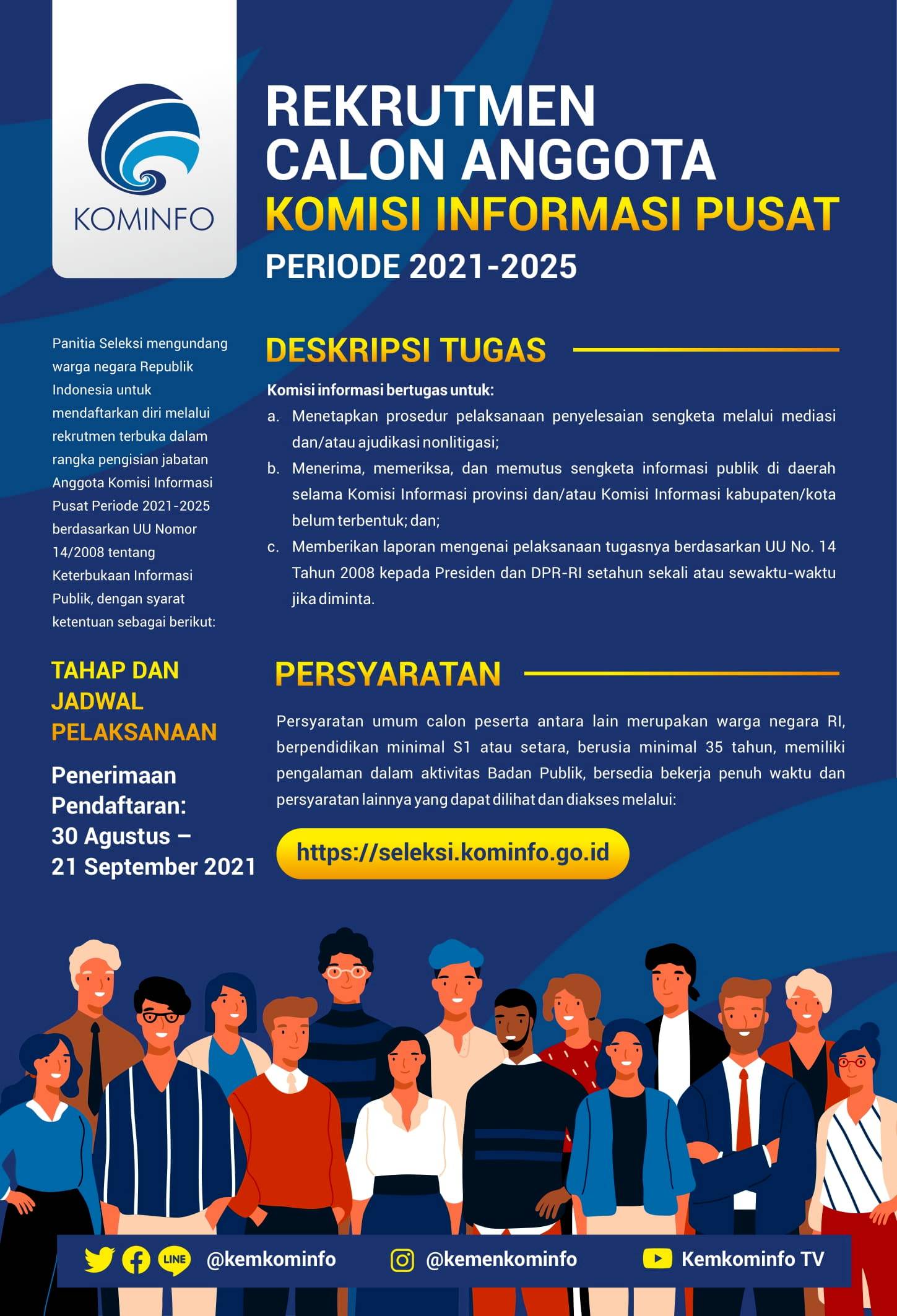Rekrutmen Calon Anggota Komisi Informasi Pusat Periode 2021-2025 Dibuka