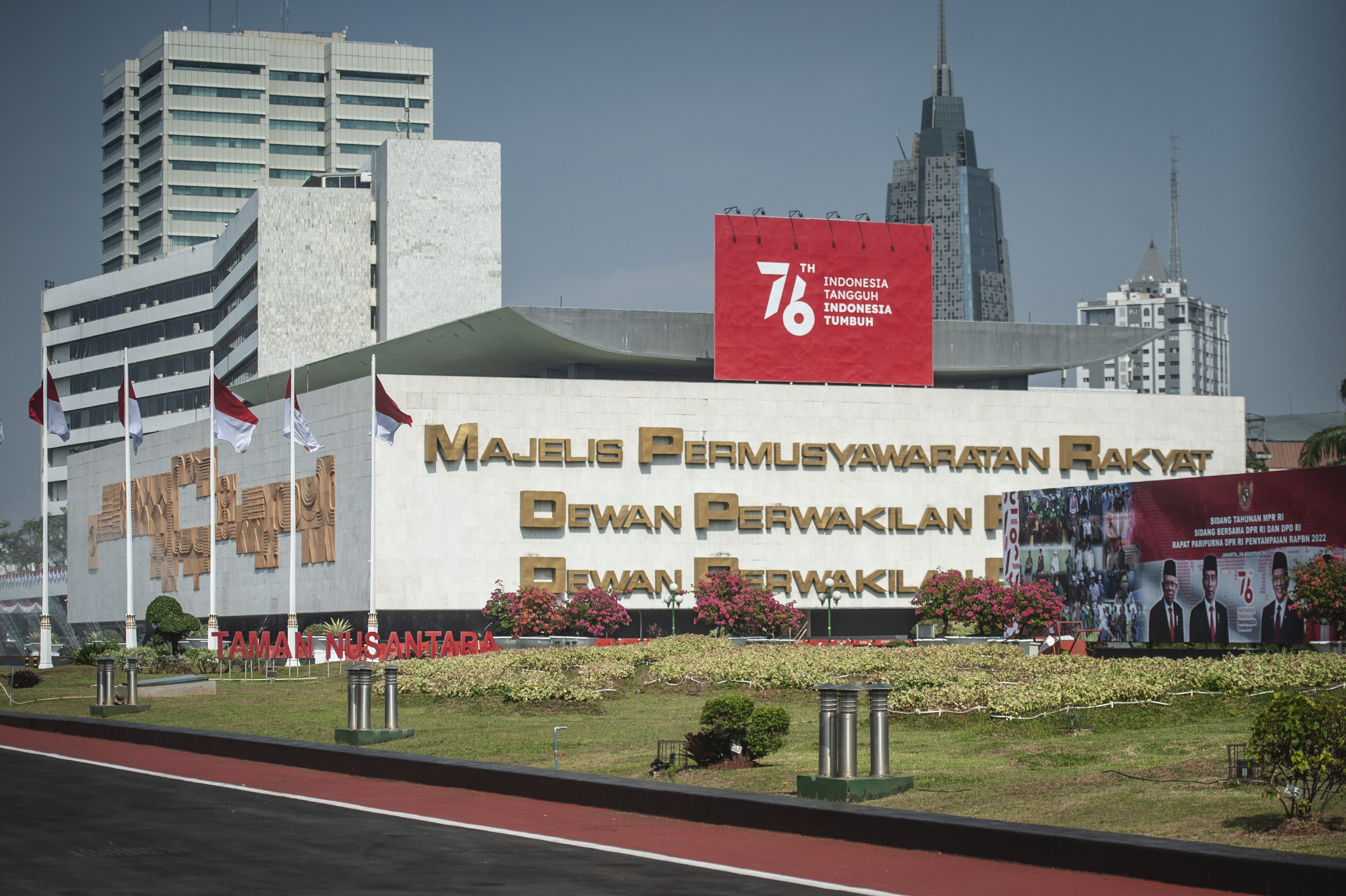 Ilustrasi kompleks parlemen, Senayan, Jakarta.