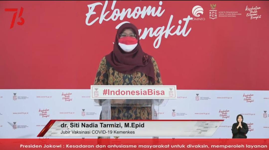 Juru Bicara Vaksinasi Covid-19 Kemenkes, dr. Siti Nadia Tarmizi, M.Epid.