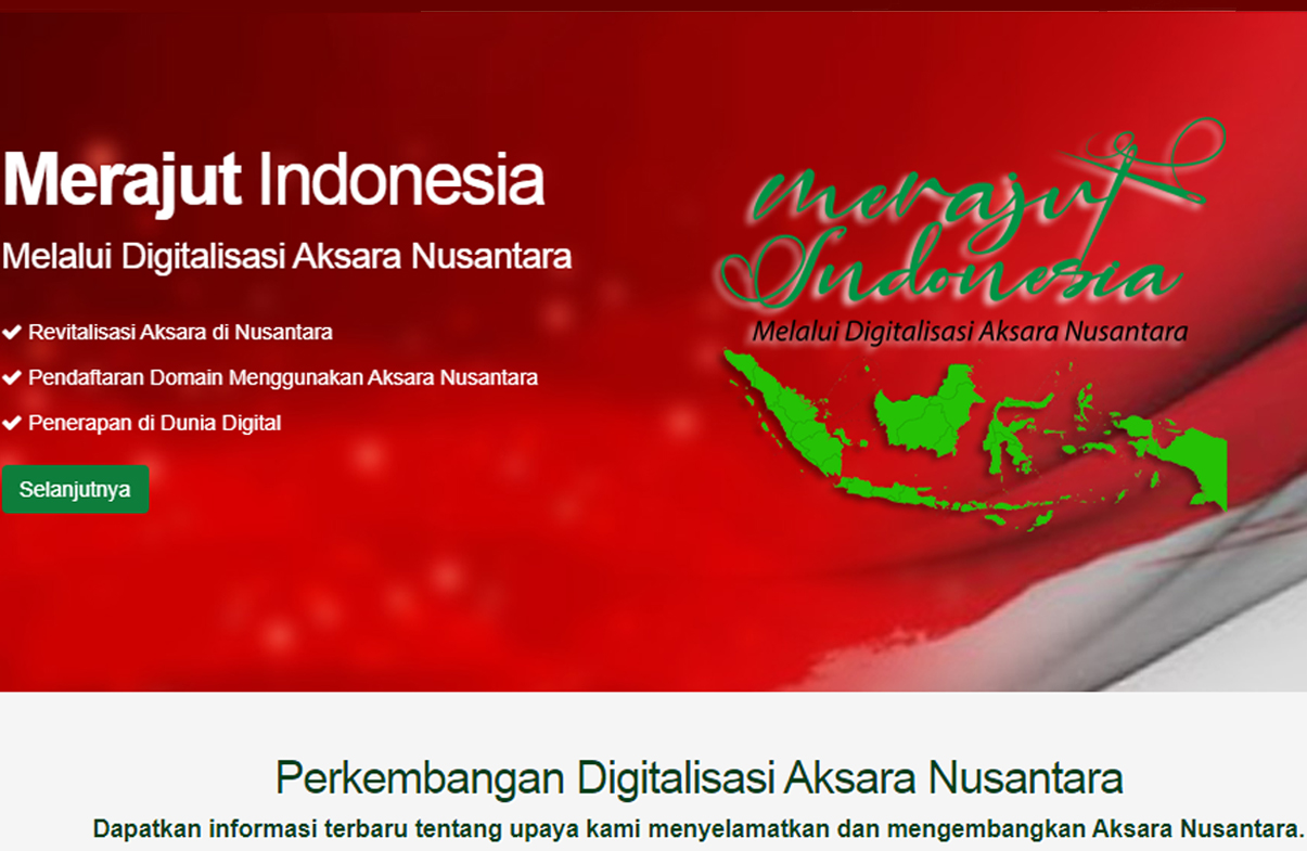 Tampilan halaman depan situs Merajut Indonesia.