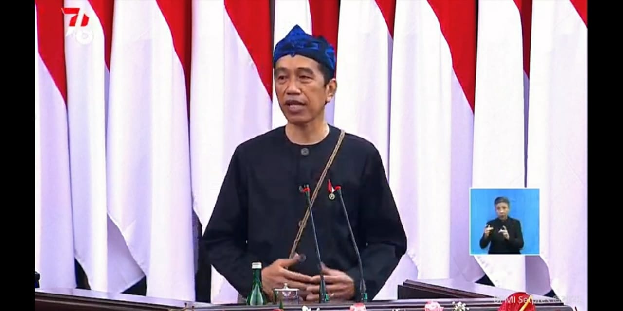 Presiden Joko Widodo bicara dalam sidang tahunan MPR dan sidang bersama DPR-DPD RI
