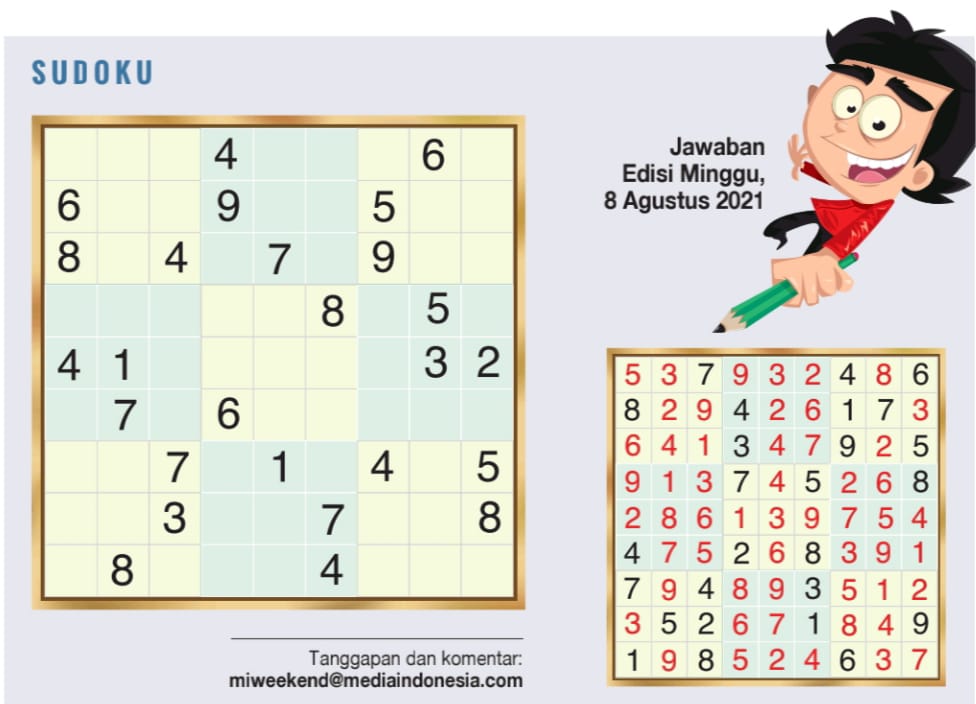 Sudoku Edisi 15 Agustus 2021