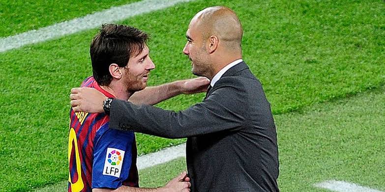 Lionel Messi dan Pep Guardiola