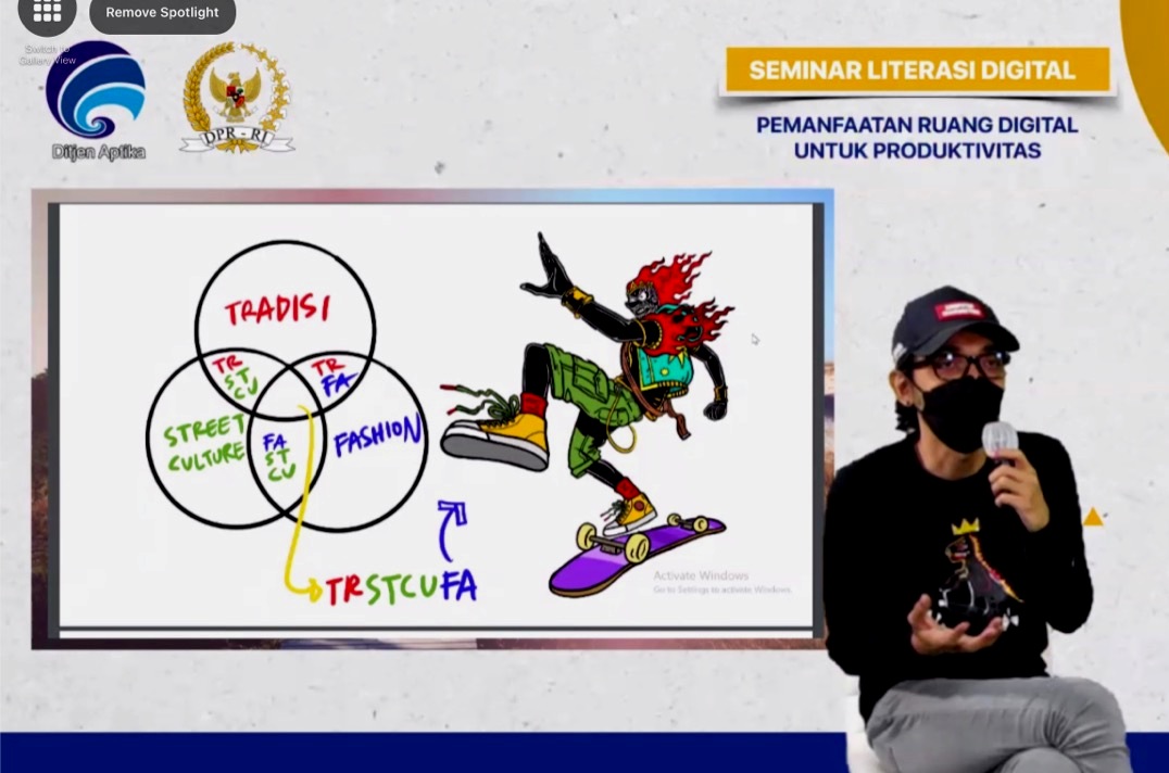 Ilustrator digital Hari Prasetyo menjadi salah satu pembicara webinar. 