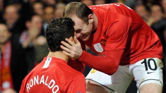 Wayne Rooney dan Cristiano Ronaldo kala berseragam MU