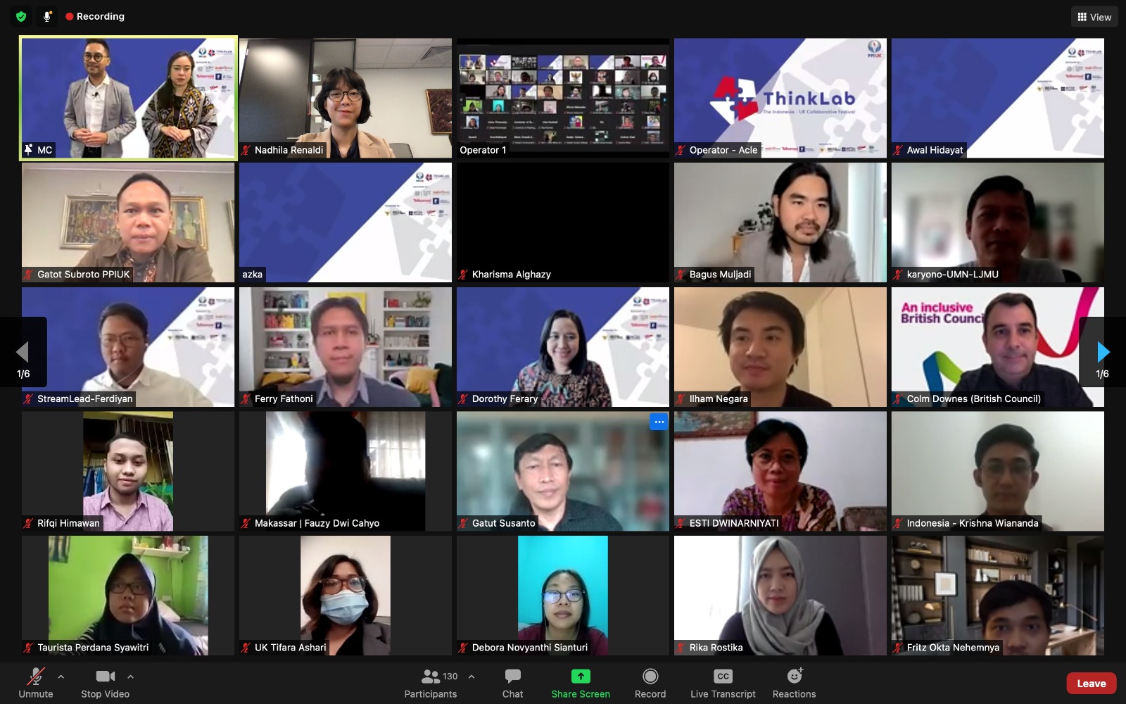 Diskusi virtual ThinkLab Festival 2021 bertema “Reshaping Indonesia-UK Future Collaboration from Local to Global and Beyond”, dari London.