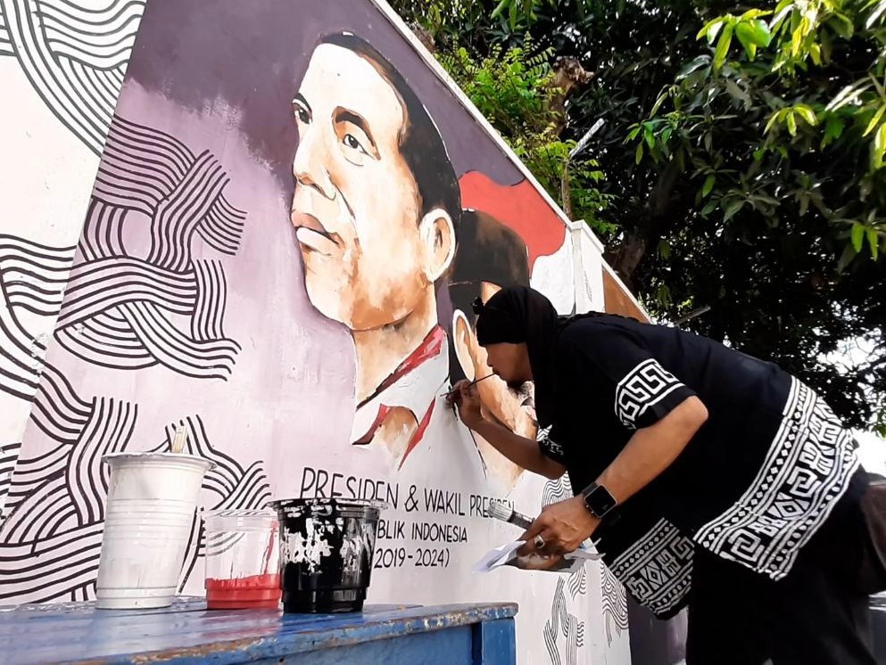 Ilustrasi mural Jokowi.