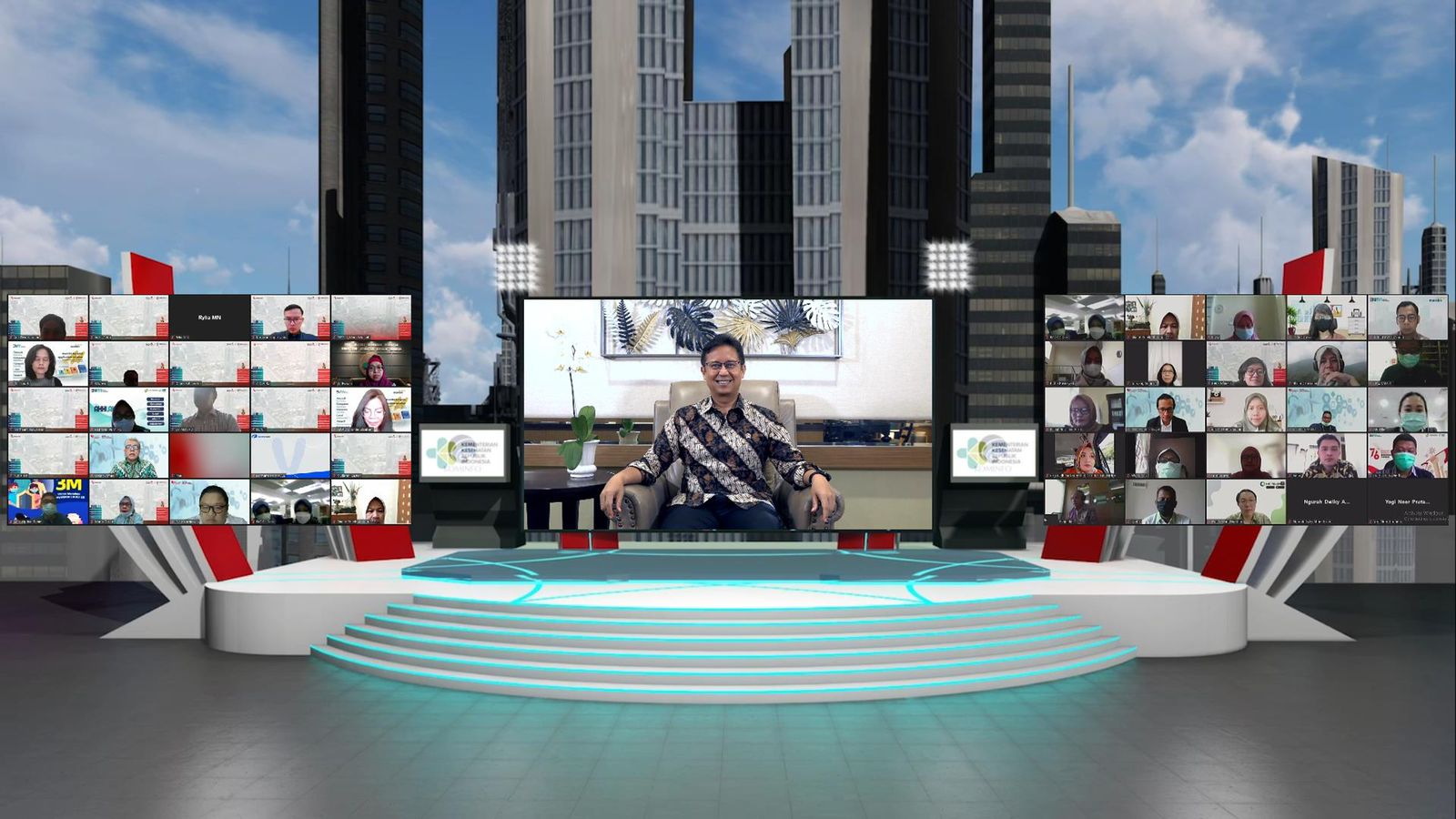 Menteri Kesehatan RI Budi Gunadi Sadikin saat membuka HTS 2021 secara virtual.