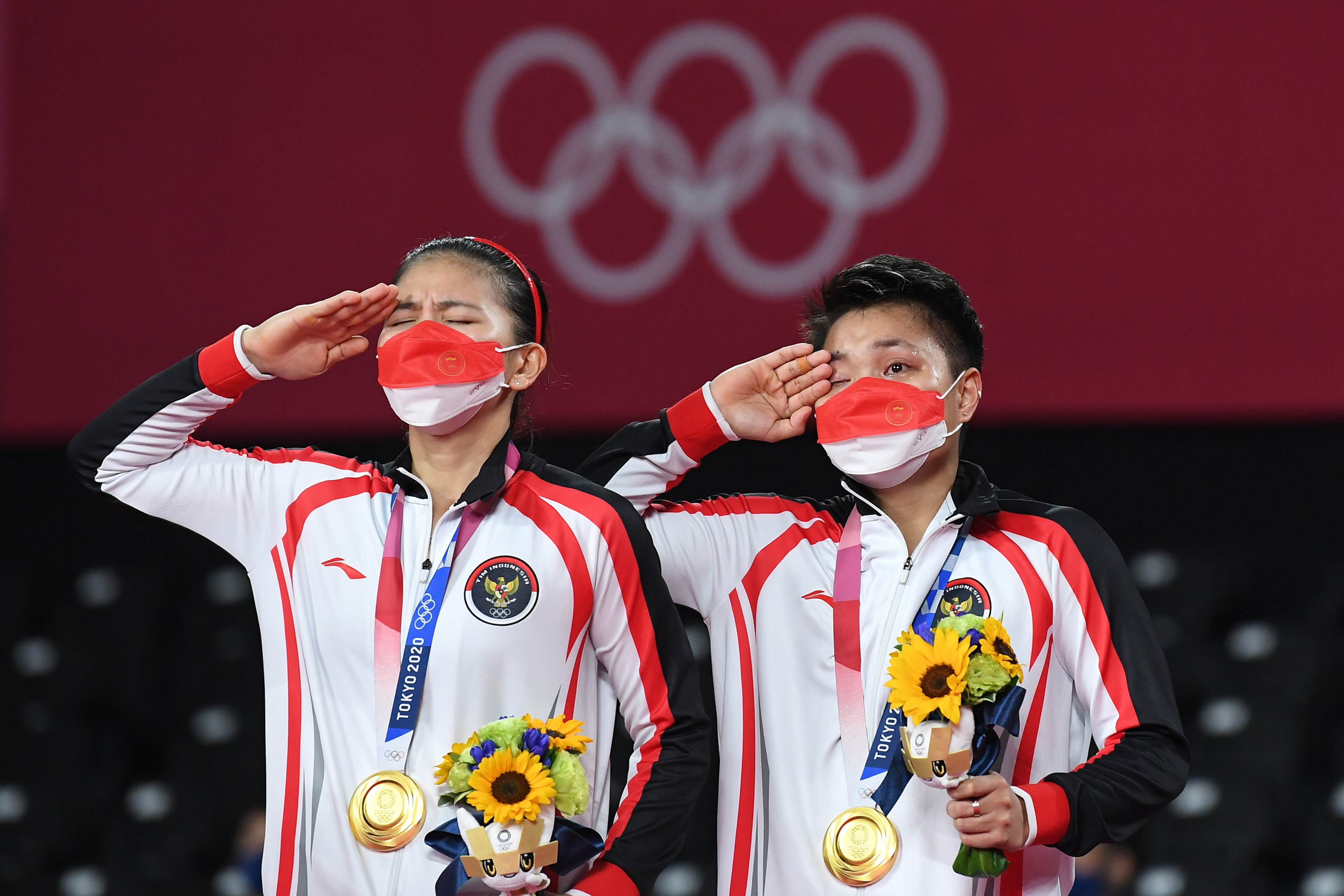 Pebulu tangkis ganda putri Indonesia peraih medali emas Olimpiade Tokyo 2020 Greysia Pollii/Apriyani Rahayu.