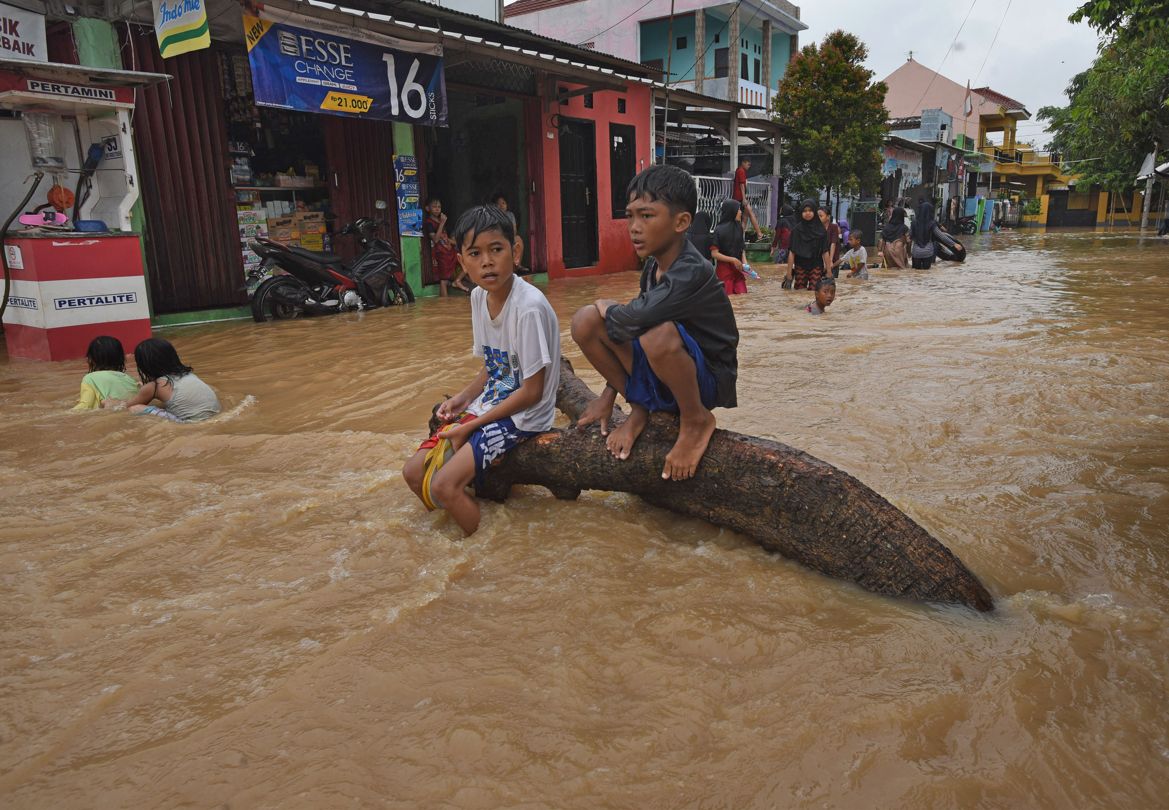 Ilustrasi banjir yang merendam wilayah Serang, Banten.
