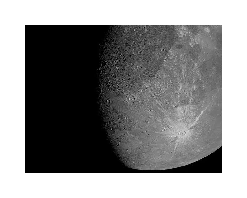 Ganymede, salah satu bulan di Jupiter. 