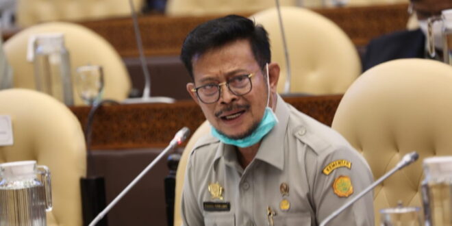 Menteri Pertanian Syahrul Yasin Limpo saat rapat dengan Komisi IV DPR RI di Gedung Nusantara, Senayan, Jakarta. 