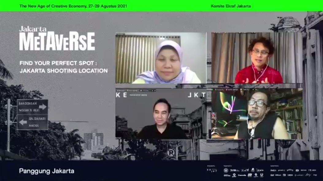 Sesi panel Find You Perfect Spot: Jakarta Shooting Location dalam rangkaian Jakarta Metaverse, Sabtu, (28/8/2001