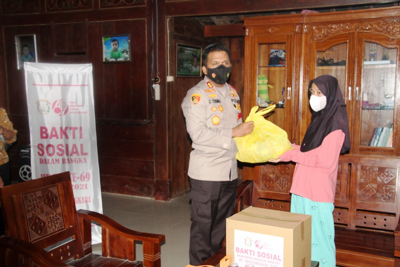 Ilustrasi penyerahan bantuan pada yatim korban covid.