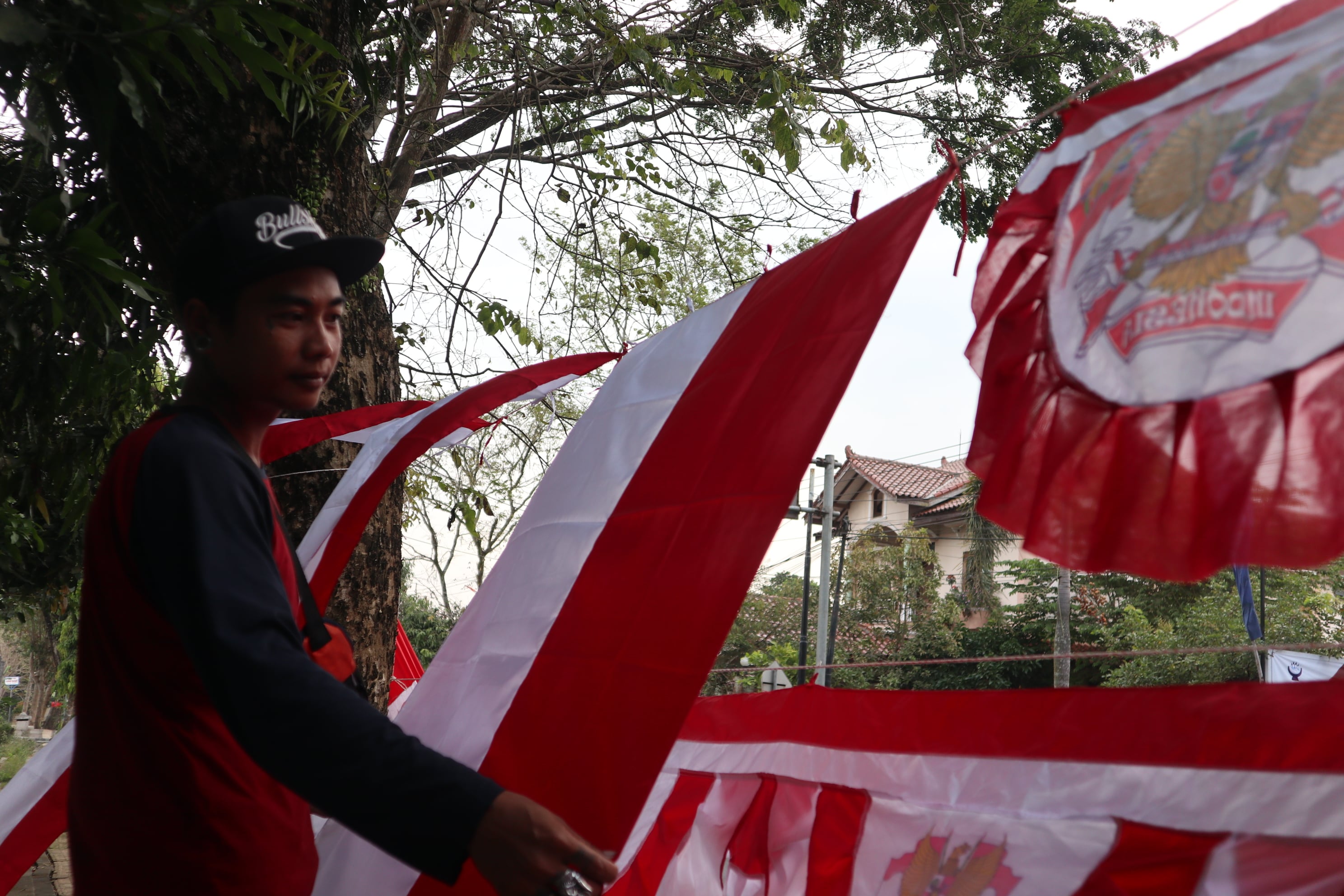 Ilustrasi pedagang bendera