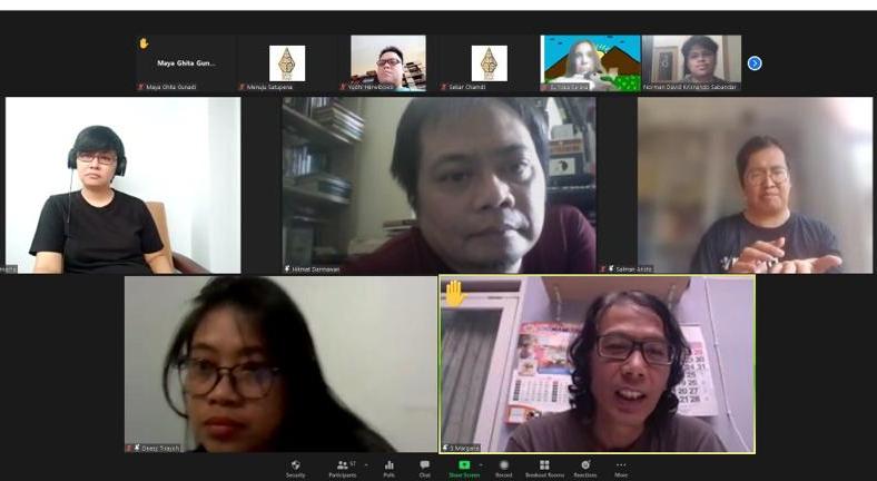 Sadaring Satupena #01 yang bertema “Mana Fakta Mana Fiksi, Kini dan Nanti”, secara daring, Minggu (15/8).