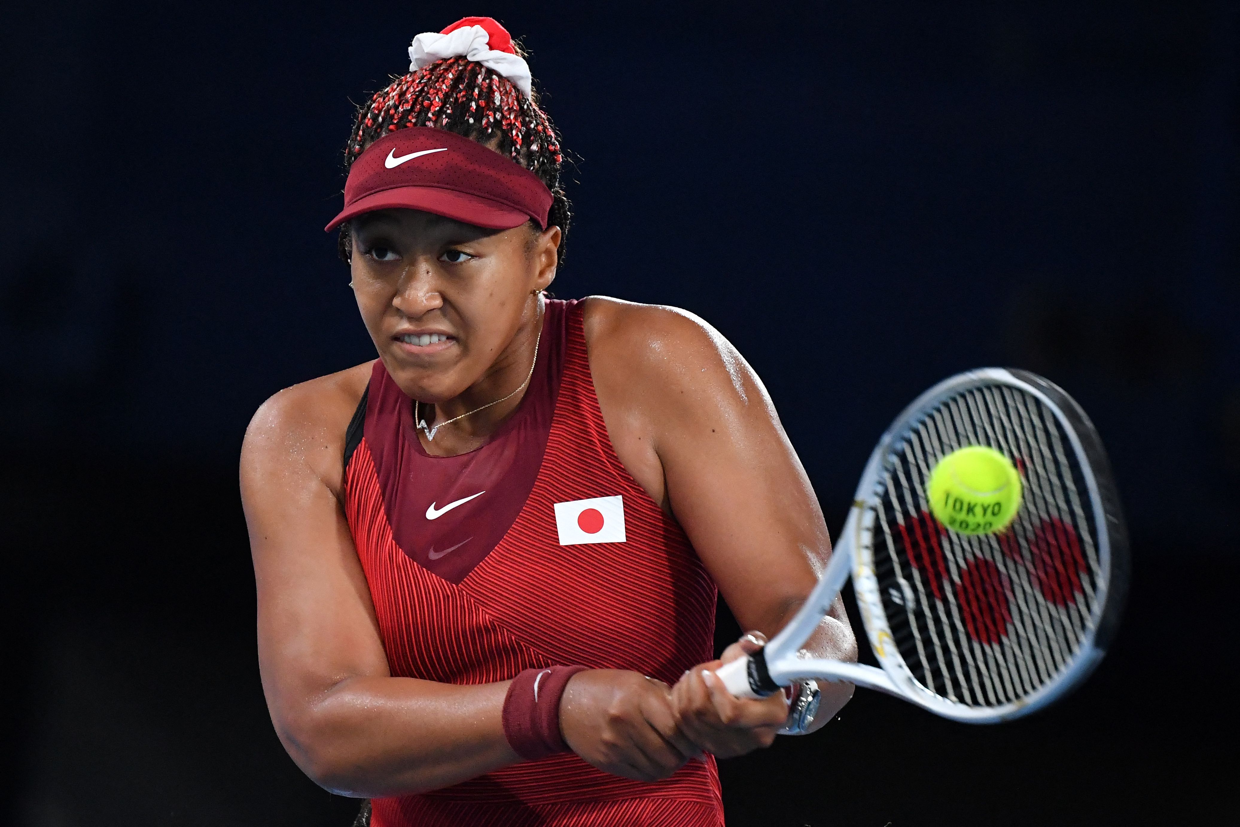Petenis Naomi Osaka saat berlaga di Olimpiade Tokyo 2020.