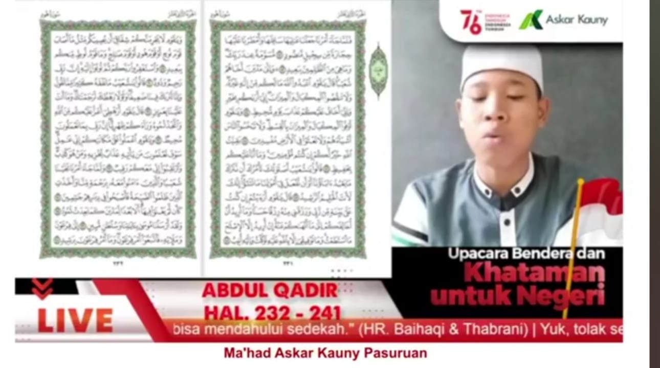 Program Khataman Alquran Yayasan Askar Kauny menyambut HUT RI