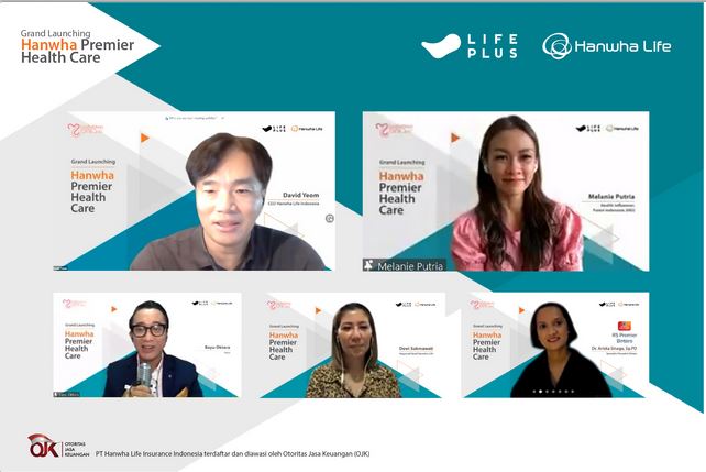 CEO Hanwha Life Insurance Indonesia David Yeom (pertama dari kiri) memperkenalkan Hanwha Premier Health Care dalam acara virtual, akhir Juli