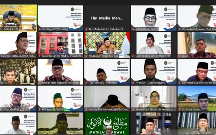 Menko Polhukam Mahfud MD berdialog virtual dengan pimpinan ormas Islam