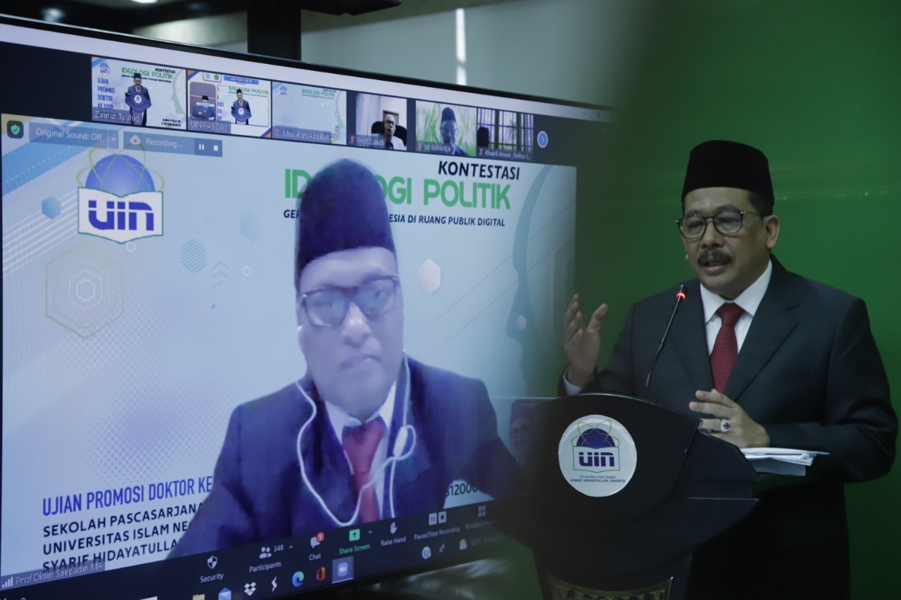 Wakil Menteri Agama Zainut Tauhid Saadi saat mempertahankan disertasi doktoralnya