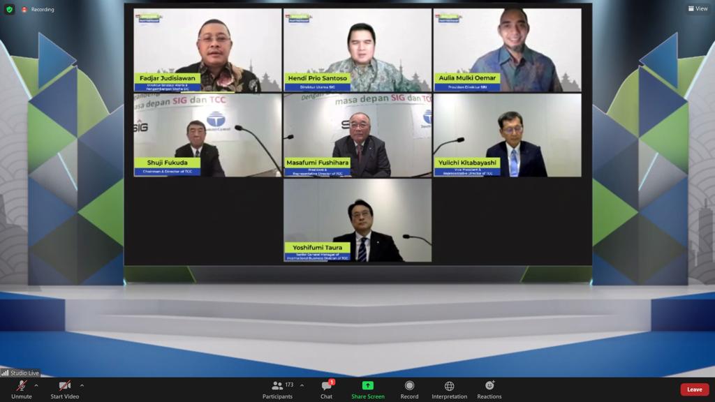 Direksi PT Semen Indonesia melakukan kesepakatan kerja dengan Taiheiyo Cement Corporation secara daring