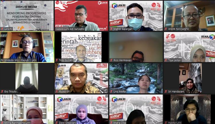 Webinar bertema  'Mendorong Progresivitas Pemerintah Daerah Dalam Pelayanan dan Kemudahan Berinvestasi di Daerah Pasca UU Cipta Kerja.'