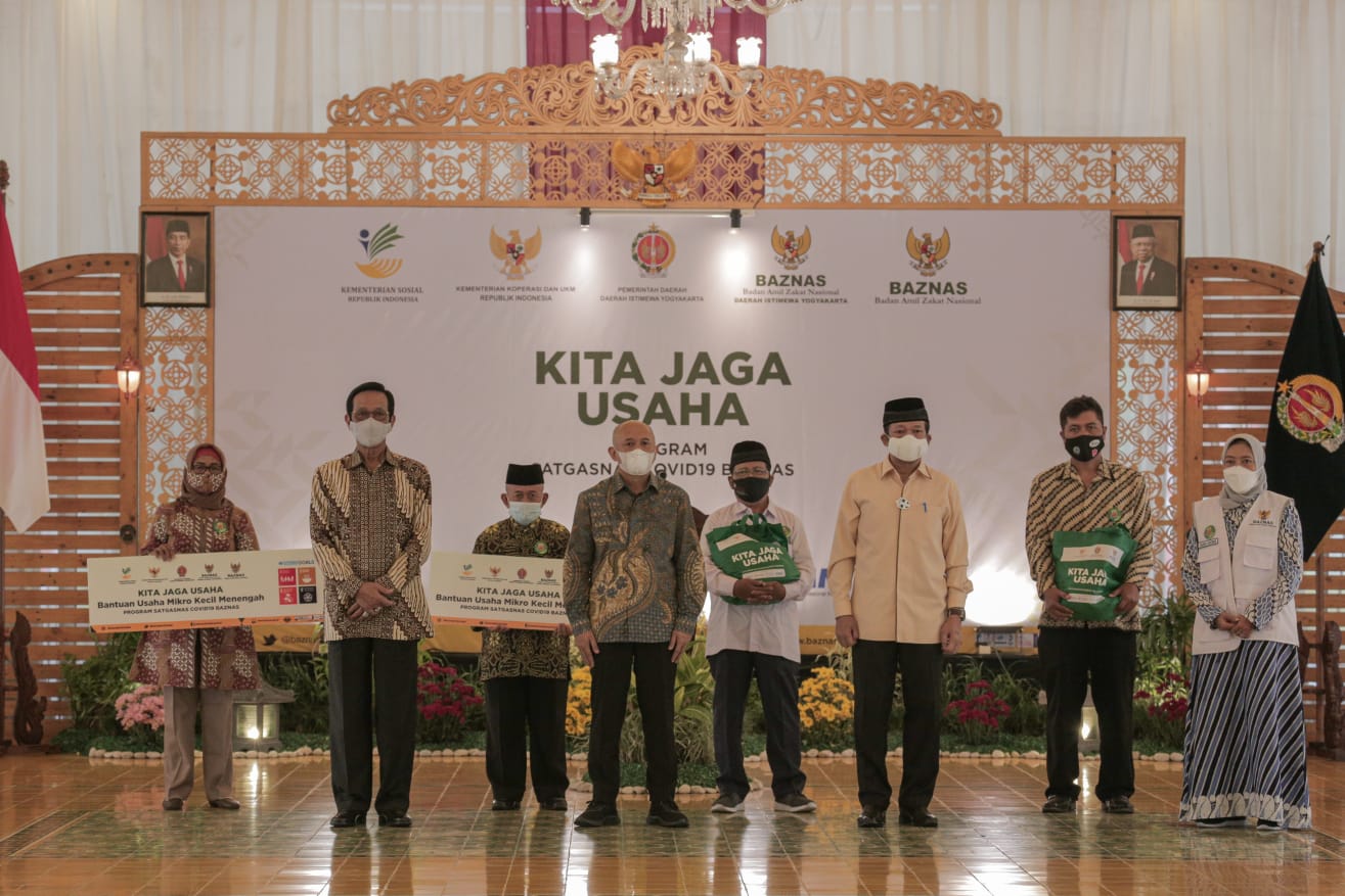 Acara peluncuran Kita Jaga Usaha di Yogyakarta, Jumat (27/8). 