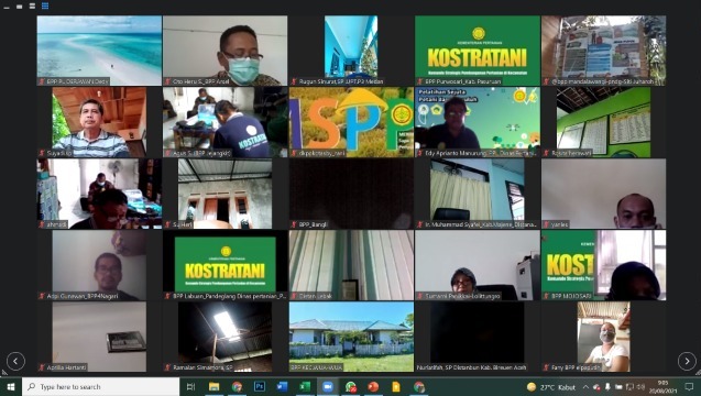 Acara Mentan Sapa Petani dan Penyuluh (MSPP) Volume 29 secara virtual di ruang AOR BPPSDMP, Jakarta.