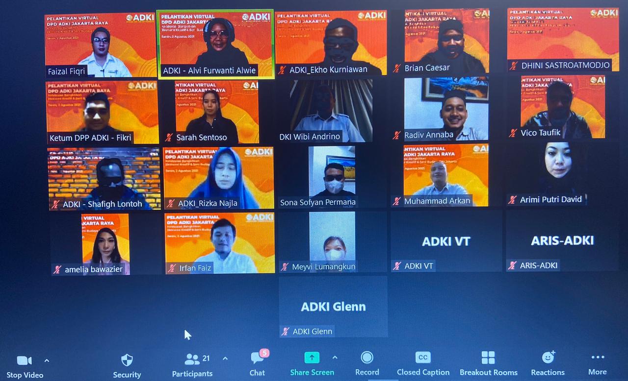 Ketua Umum Asosiasi Desa Kreatif Indonesia (ADKI) DKI Jakarta Wibi Andri dilantik secara virtual