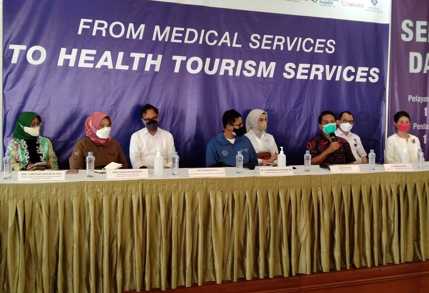 Pertemuan Kemenparekraf, Perkedwi, Kemenkes, IDI, PERSI dan kalangan perumahsakitan membahas strategi industri wisata kesehatan nasional.  