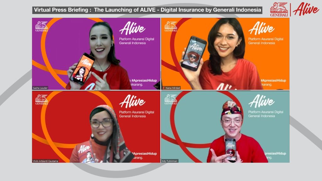 Acara peluncuran Alive powered by Generali secara virtual, Rabu (26/8).