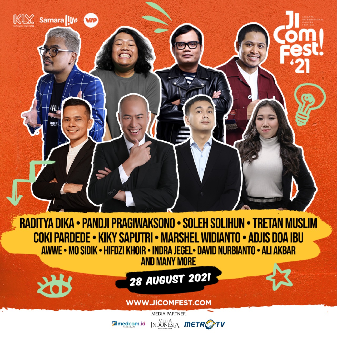 Jicomfest 2021 akan dihadirkan secara virtual  selama 10 jam nonstop di Vidio.com pada Sabtu 28 Agustus 2021 mendatang.