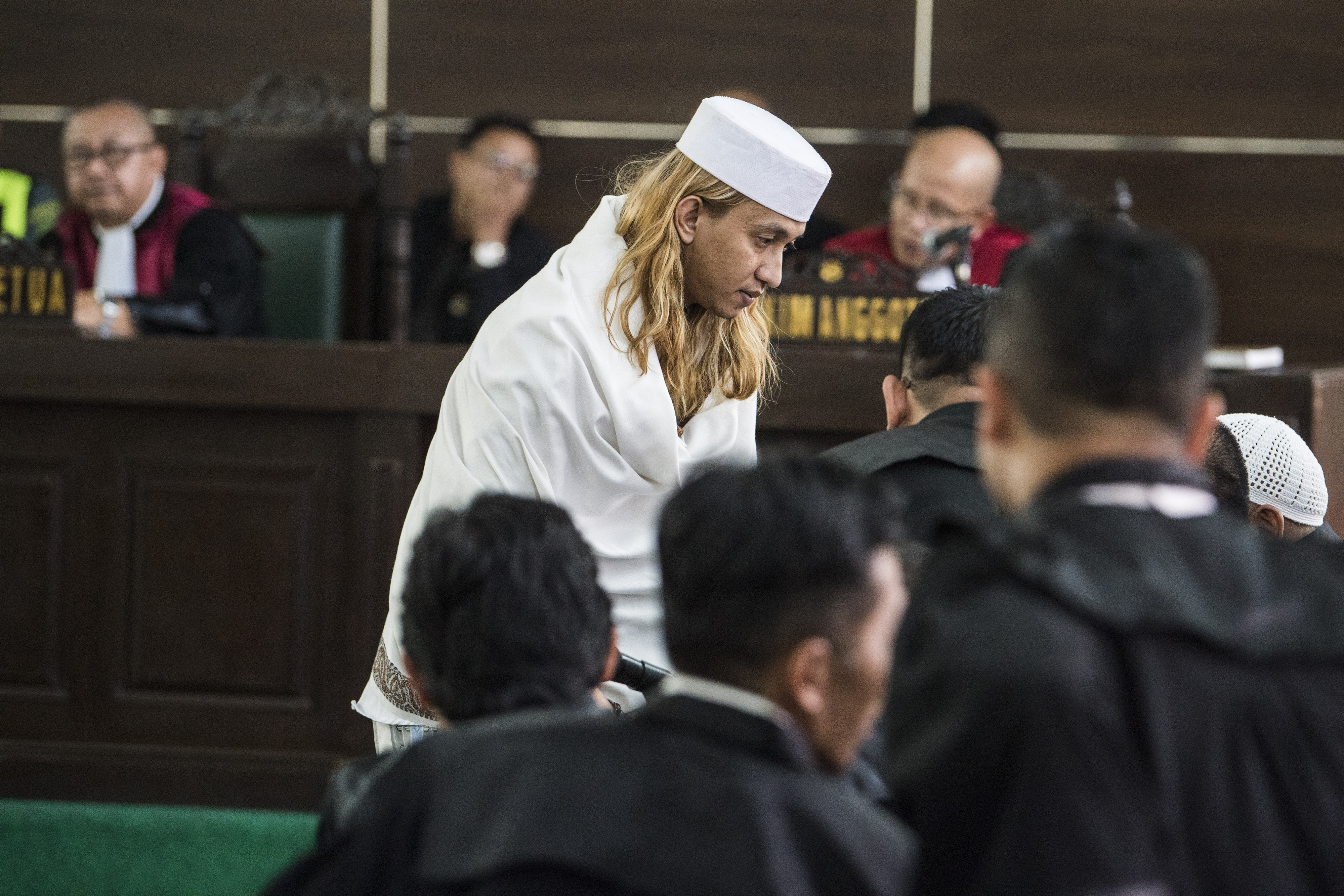 Bahar bin Smith menjalani sidang putusan di gedung Arsip dan Perpustakaan, Bandung, pada 2019 lalu.