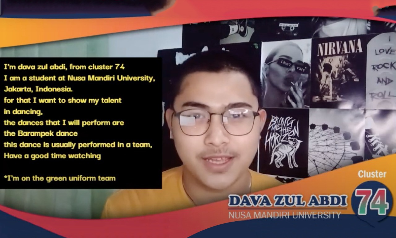 Dava Zul Abdi, mahasiswa Universitas Nusa Mandiri (UNM), berhasil masuk di 10 besar pemenang Talent Hunt. 
