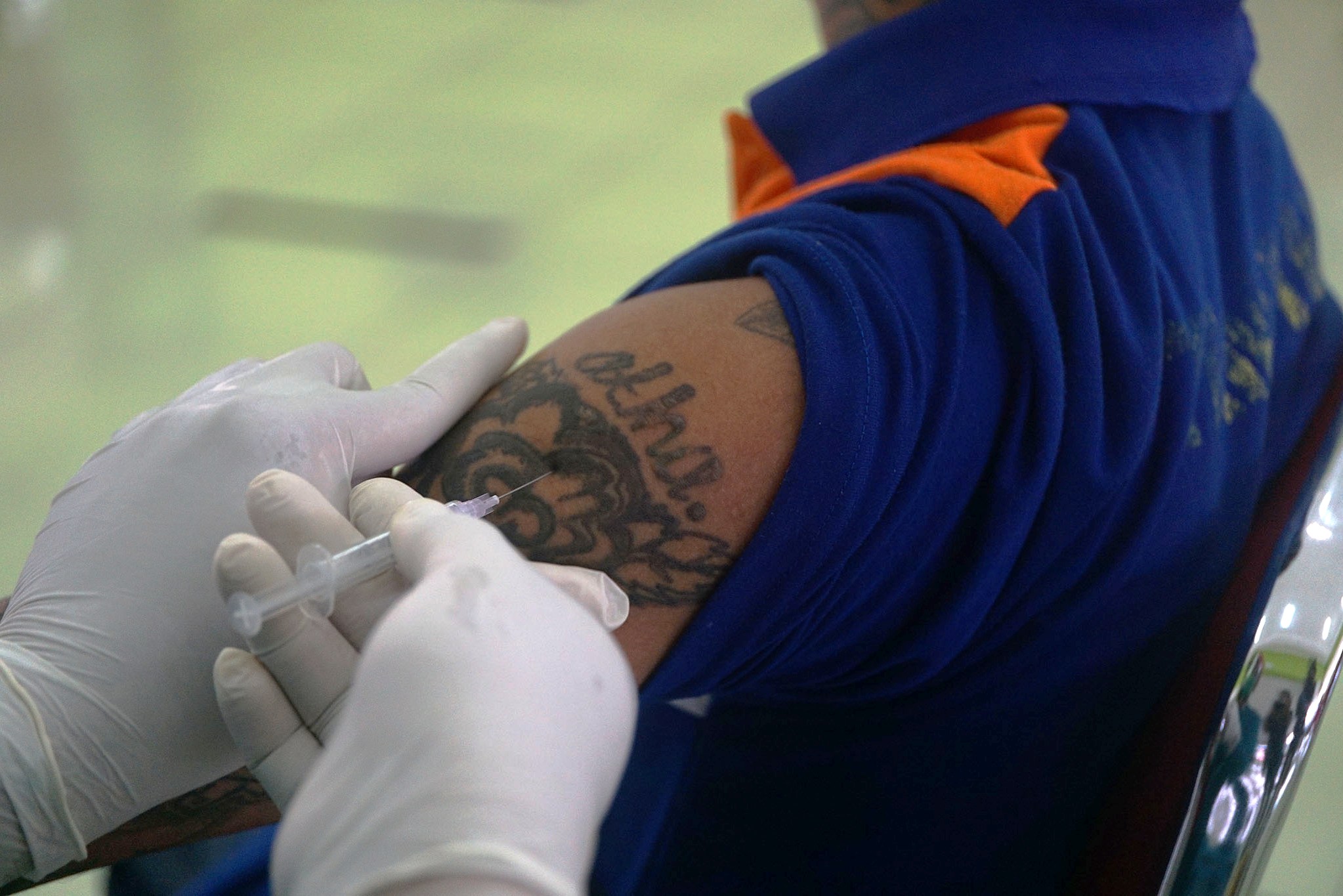 Ilustrasi napi divaksin.