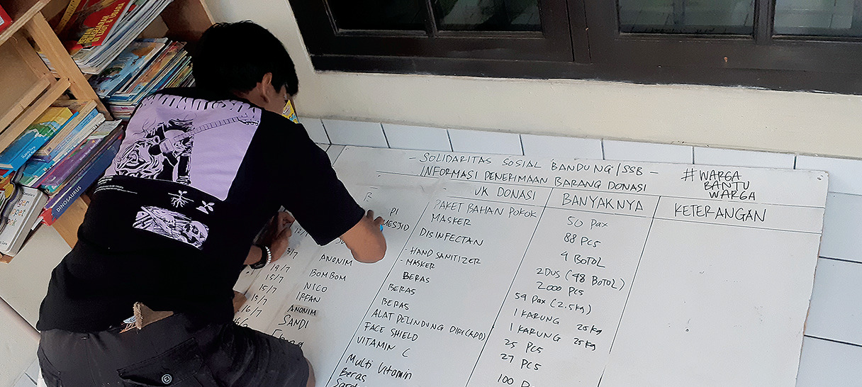 Pendataan logistik yang tersedia di SSB untuk disalurkan.