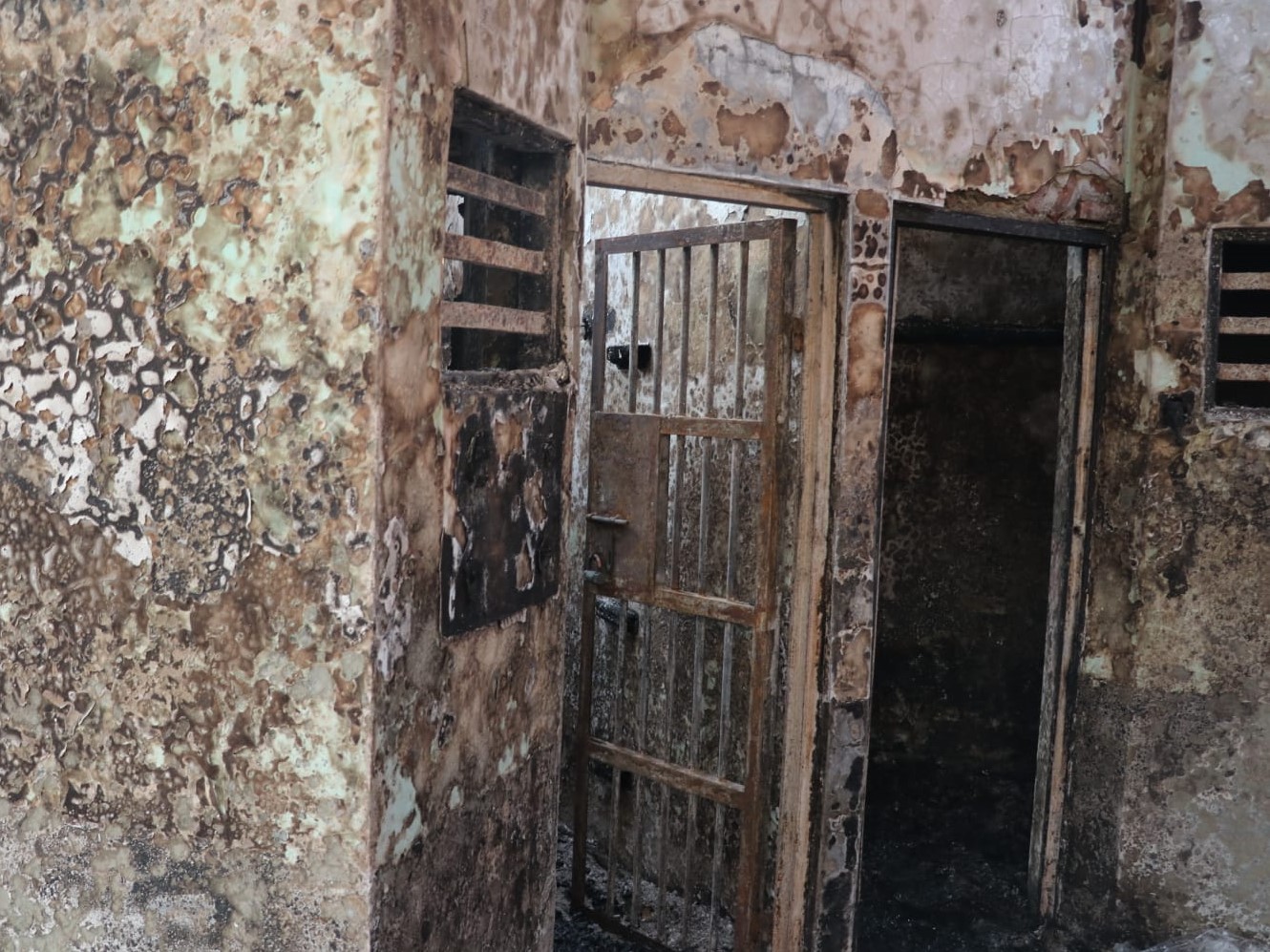 Foto suasana Blok C2 pascakebakaran di LP Dewasa Kelas 1 Tangerang, Tangerang, Banten, Rabu (8/9).