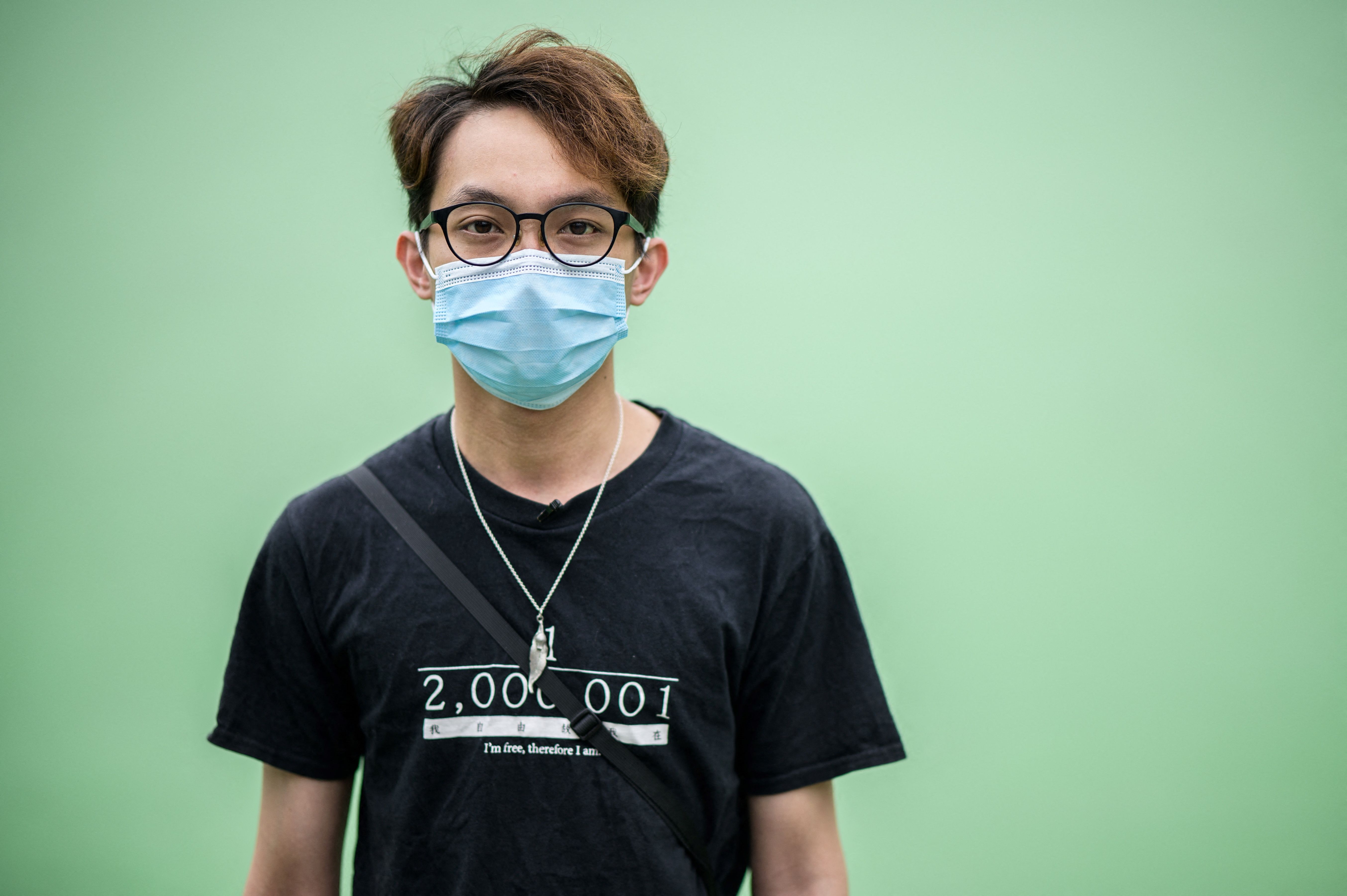 Aktivis pro-demokrasi, Figo Chan, mantan ketua Front Hak Asasi Manusia Sipil, yang turut diadili. 