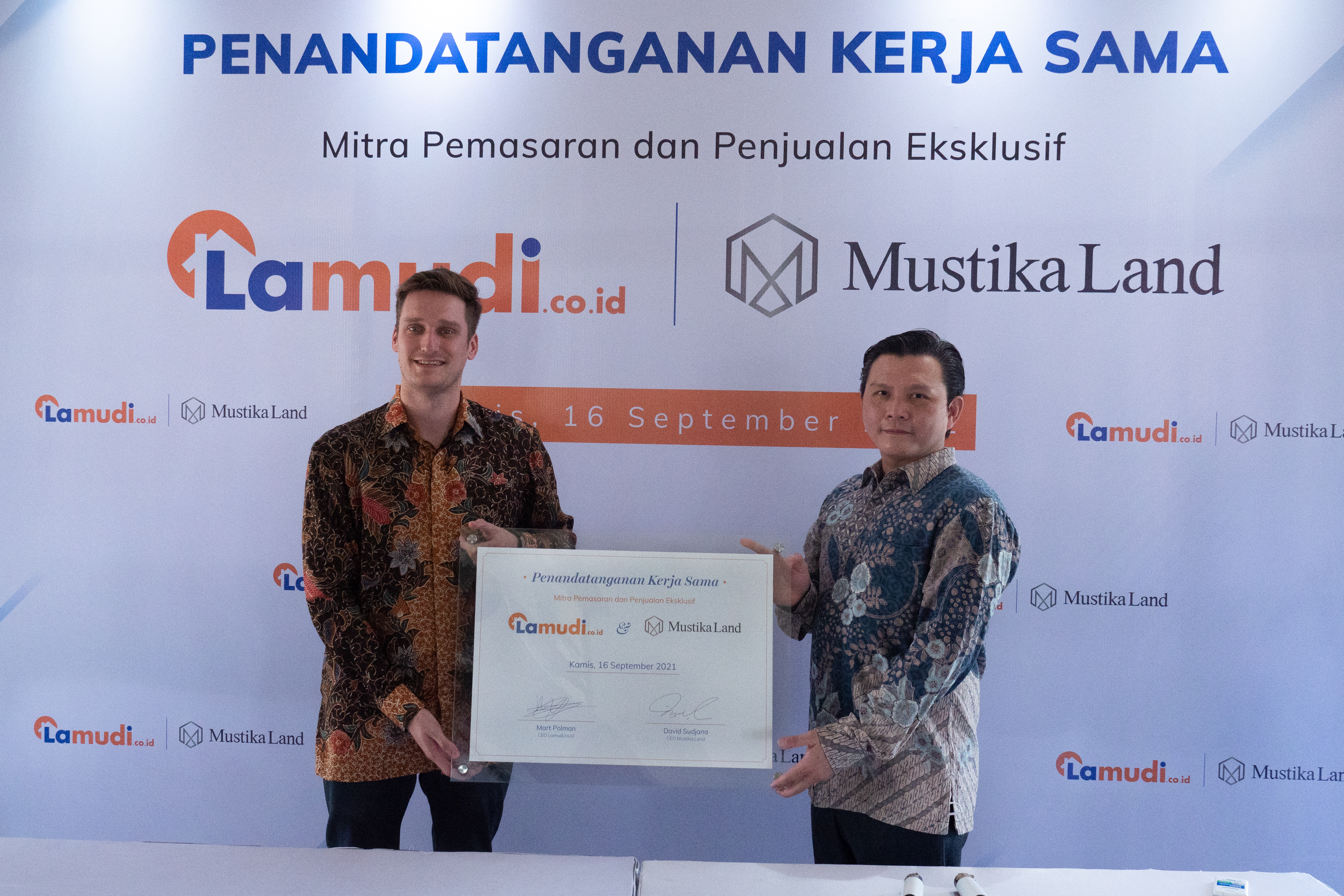 Penandatanganan Kerja sama Lamudi dan Mustika Land