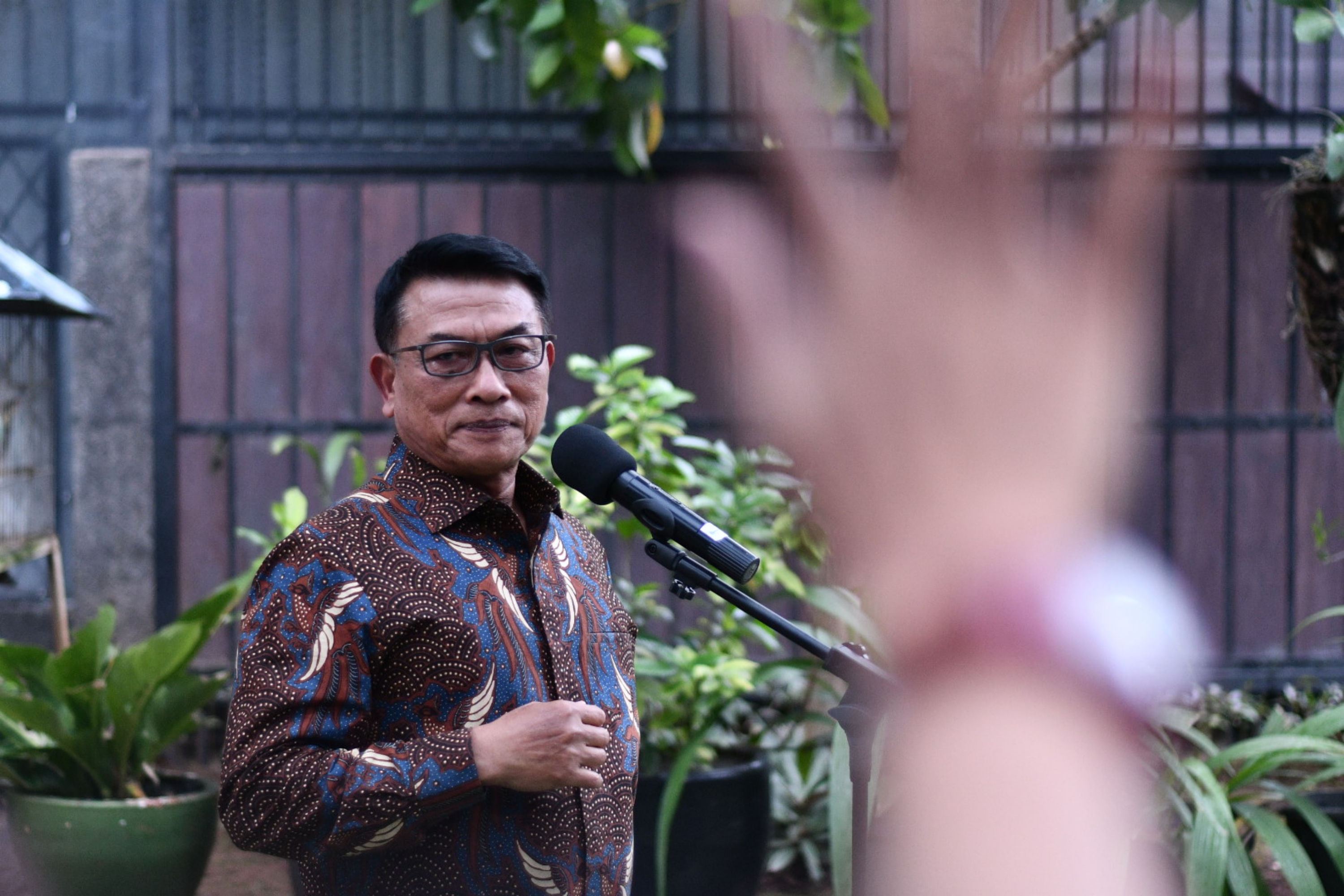 Kepala Kantor Staf Presiden Moeldoko saat memberikan keterangan pers.