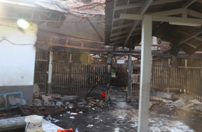 Foto suasana Blok C2 pascakebakaran di Lapas Dewasa Klas 1 Tangerang, Tangerang, Banten, Rabu (8/9/2021).