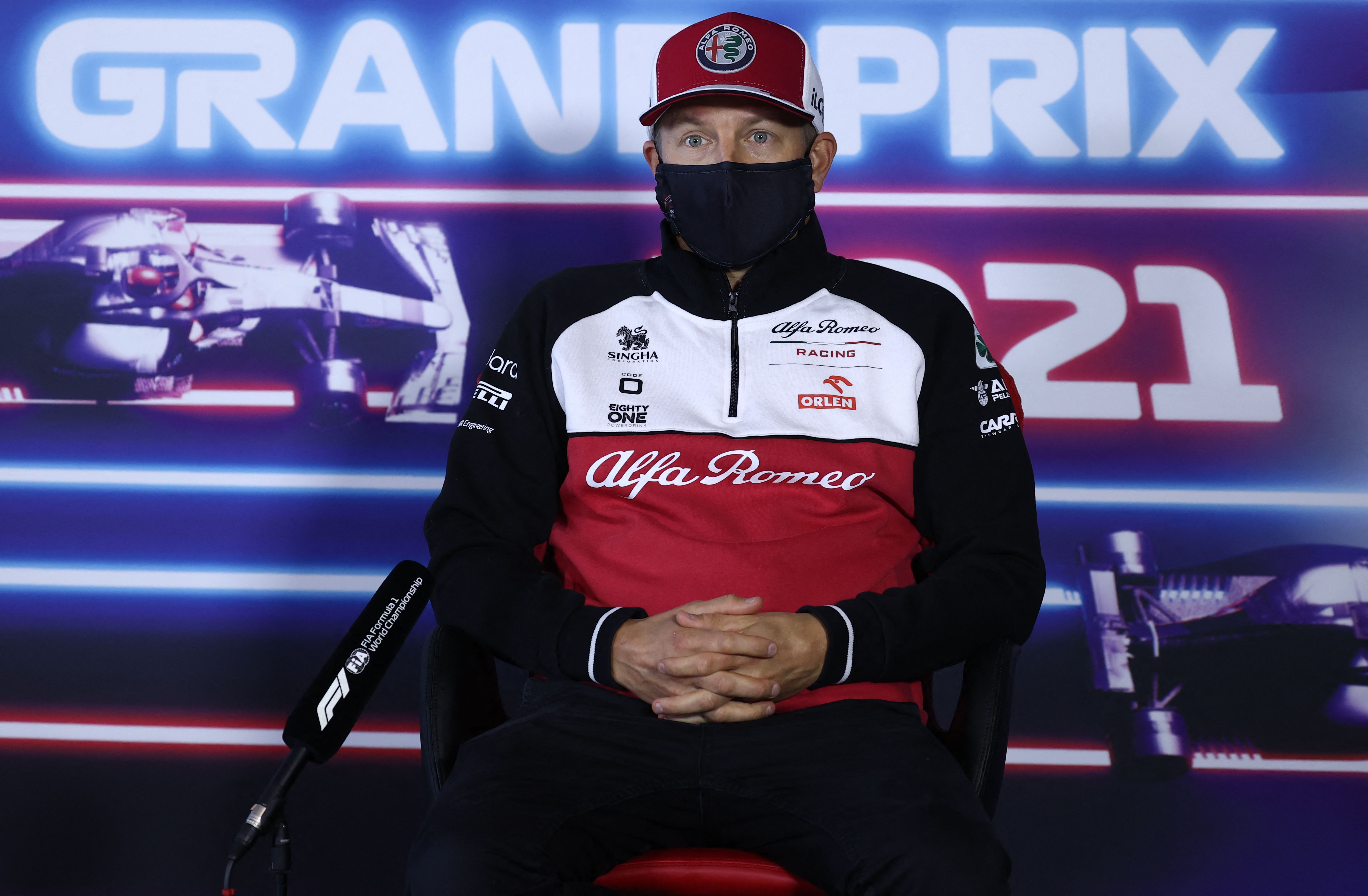 Pembalap Alfa Romeo Kimi Raikkonen