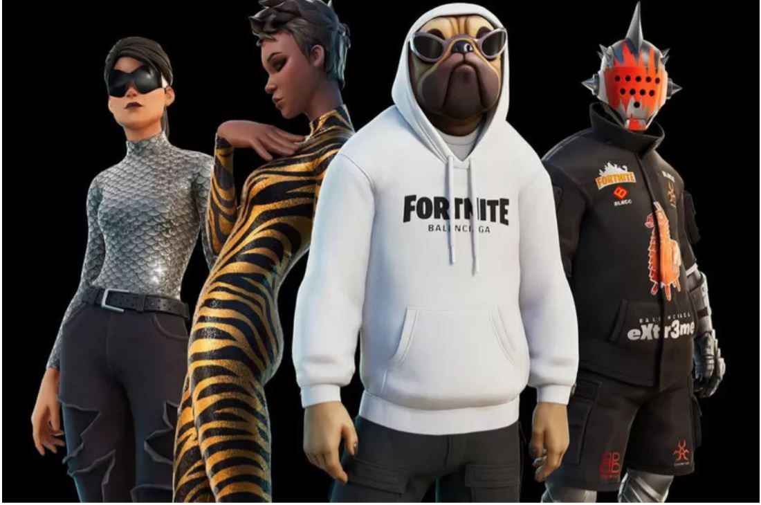 Sejumlah karakter di gim Fortnite mengenakan busana produksi Balenciaga.