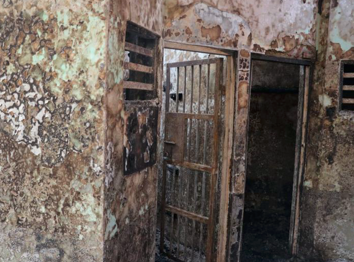 Foto suasana Blok C2 pascakebakaran di LP Dewasa Kelas 1 Tangerang, Tangerang, Banten, Rabu (8/9).