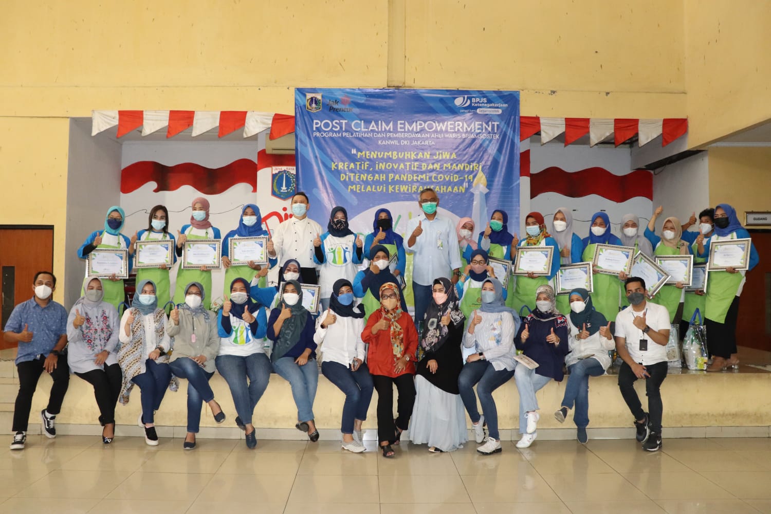 Program pemberdayaan ahli waris peserta BPJAMSOSTEK dengan menggandeng Jakpreneur sebagai pelaksana pelatihan.