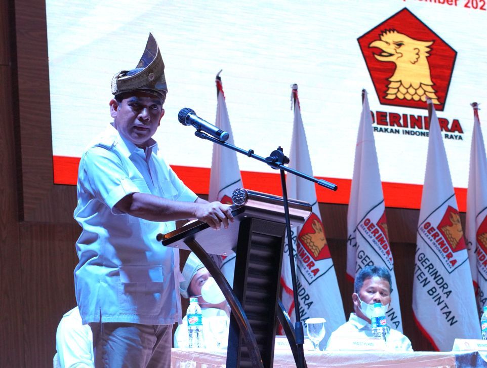 Sekjen Partai Gerindra Ahmad Muzani menghadiri Rapat Koordinasi DPD Partai Gerindra Provinsi Kepulauan Riau (Kepri) di Kota Batam.