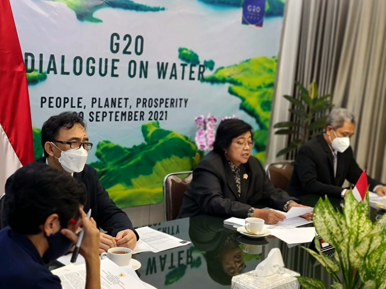 Menteri LHK Siti Nurbaya menjadi pembicara dalam High-Level Dialogue on Water atas undangan Pemerintah Italia selaku Presidensi G20 2021.