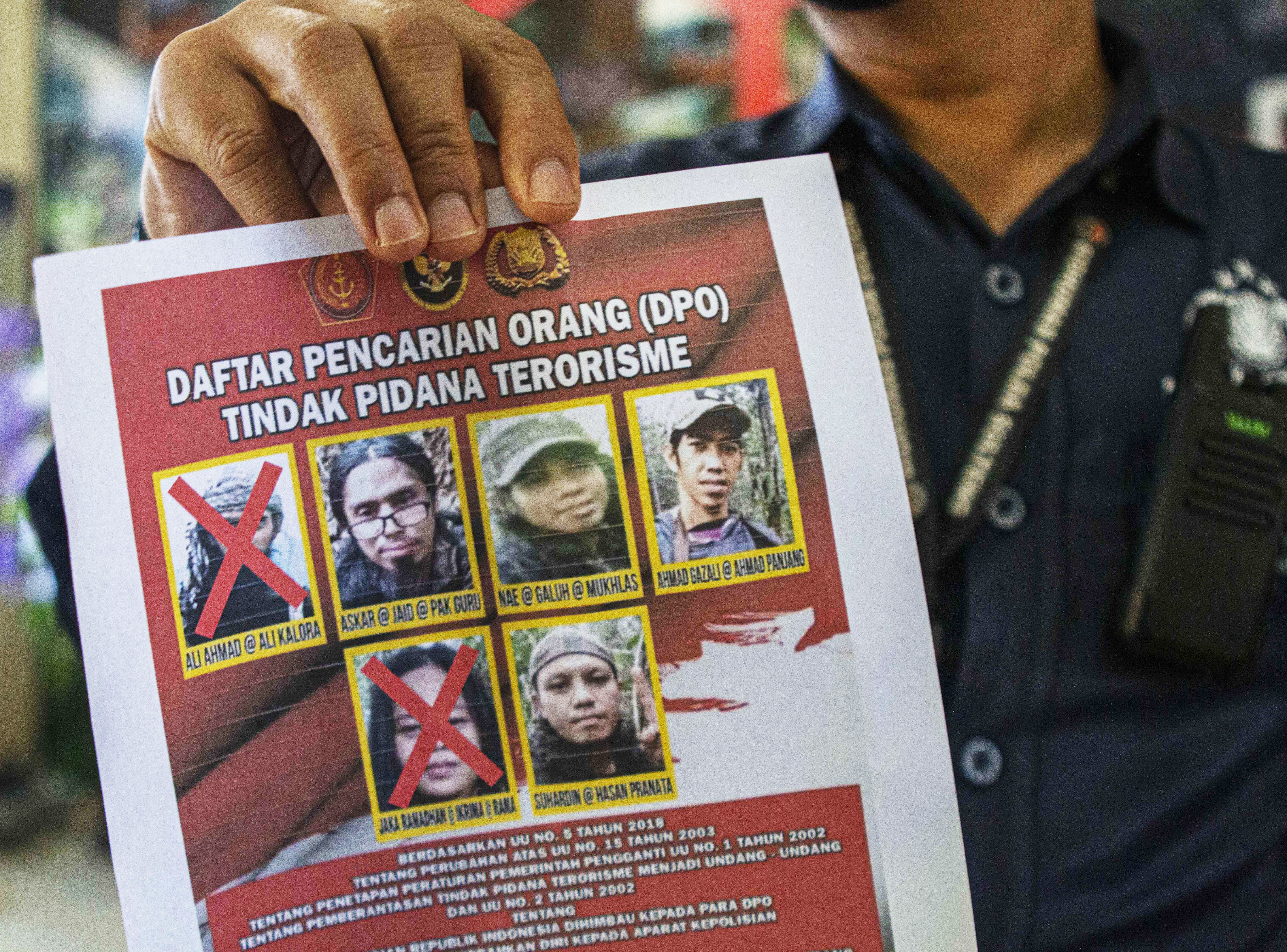 DPO teroris Mujahidin Indonesia Timur (MIT) yang masih tersisa empat orang di Kabupaten Parigi Moutong, Sulawesi Tengah